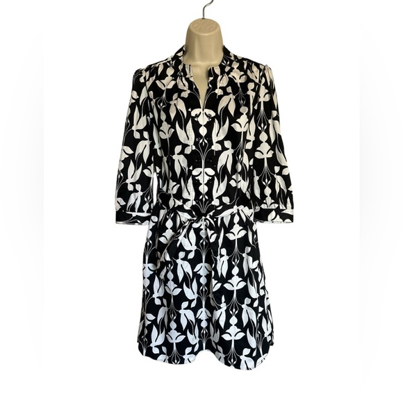 Etcetera Black and White 3/4 Sleeve Dress - Picture 1 of 8
